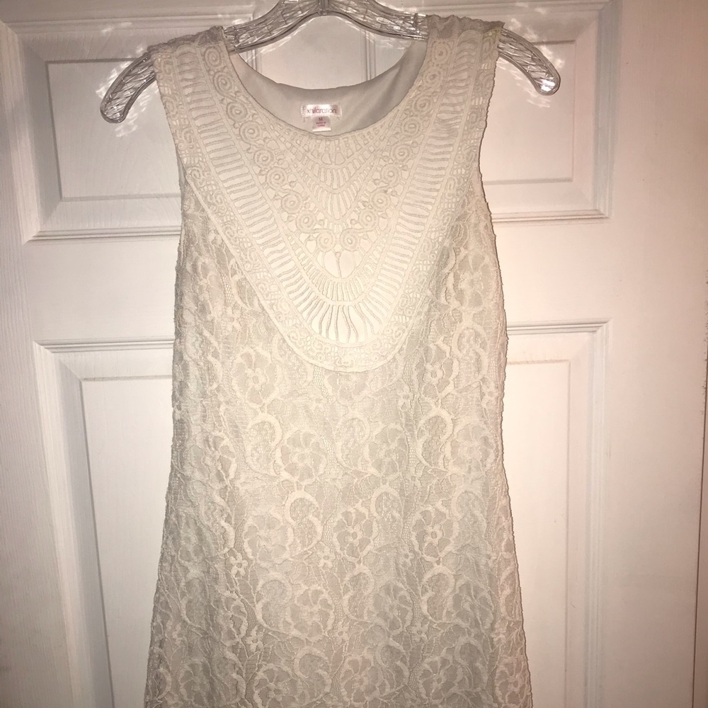 Off white lace mini dress